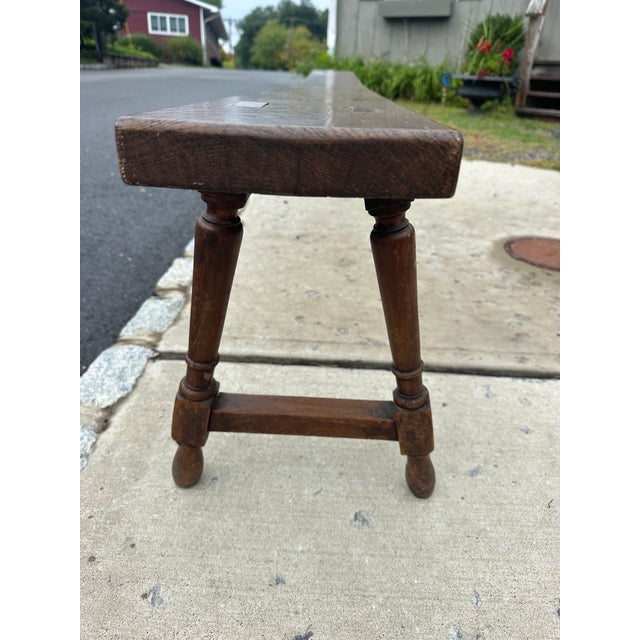 Hand Crafted Rustic Wooden Antique Benches -a Pair For Sale - Image 9 of 14