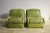 Green Eco-Leather Armchairs, 1970s, Set of 2, in Good conditions. Designed 1970 to 1979