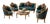 1900s French Louis XVI Blue/Green/Teal Velvet Sofa Set-5 Pc For Sale
