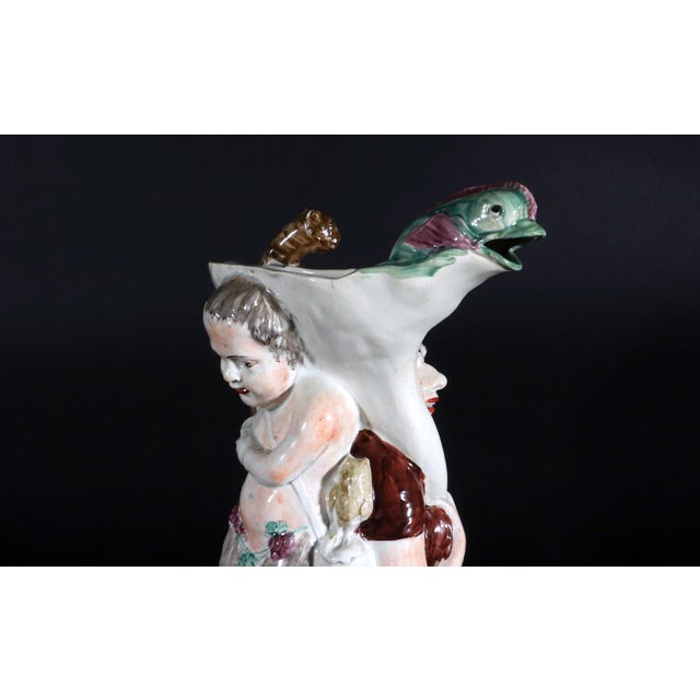 Ceramic English Staffordshire Pearlware Pottery Large Bacchus Jug For Sale - Image 7 of 11