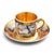French Paris Porcelain Cup and Saucer with Pastoral Landscapes and Martial Emblems, 1820, Set of 2 For Sale - Image 10 of 10
