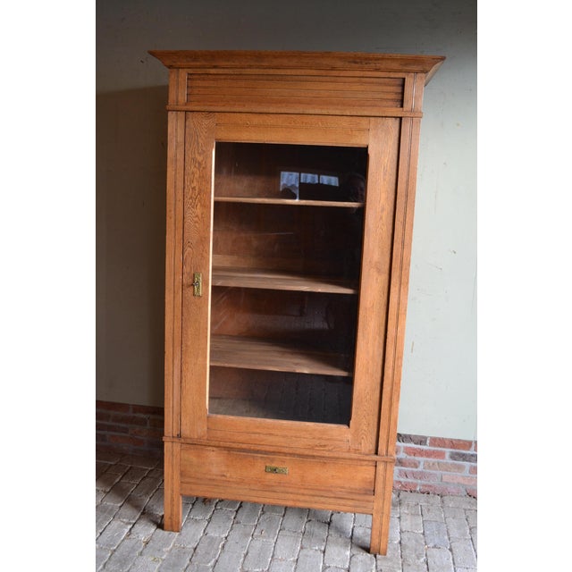 Antique Oak Art Deco Display Cabinet For Sale - Image 10 of 10