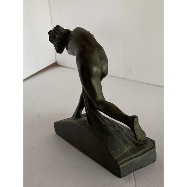Bronze Circa 1900s Art Nouveau Nude Female Nymph Cast Bronze Bookends- a Pair For Sale - Image 8 of 13
