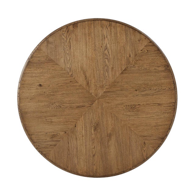 Modern Parquetry Round Coffee Table, Light Oak For Sale In Greensboro - Image 6 of 7