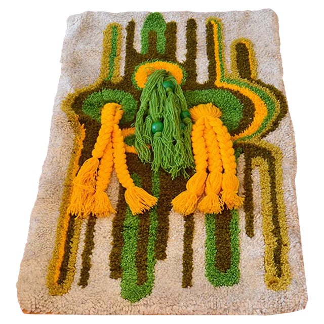 Spanish Handmade Rug, 1970s For Sale