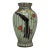 Mid 20th Century Japanese Silver Wire Wrapped Hand Painted Pottery Vase With Multicolored Floral Design For Sale