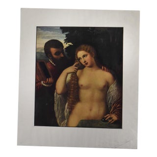 1970s Venus and a Lute Player (After Titian) Lithoprint For Sale