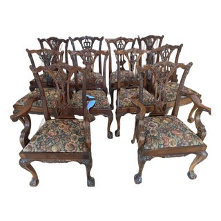 18th Century Hand Carved Mahogany Chairs For Sale
