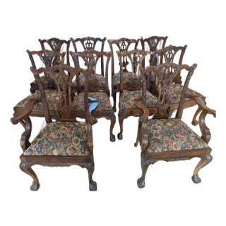 Hand Carved Mahogany Chairs For Sale