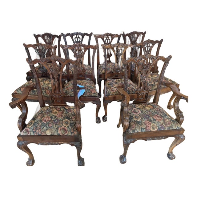 Hand Carved Mahogany Chairs For Sale