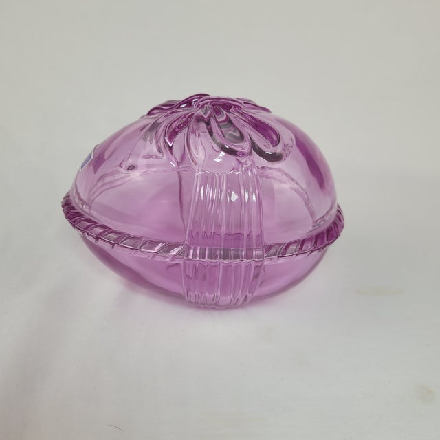 Waterford Marquis by Waterford Crystal Egg Trinket Box With Bow in Box For Sale - Image 4 of 16