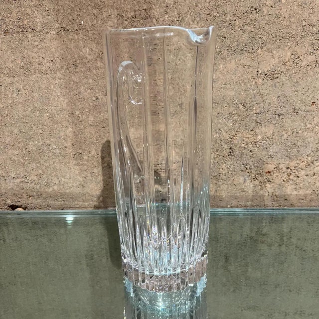 Waterford Crystal Mid Century Sculptural Modern Cut Glass Crystal Pitcher Arctic Lights Mikasa For Sale - Image 4 of 13