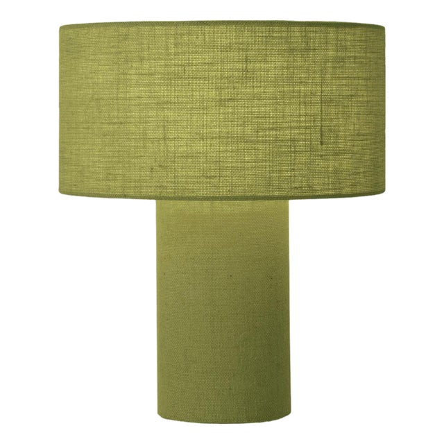 Moonlight Table Lamp, Avocado Fabric Shade For Sale