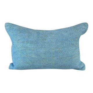 16 x 24 Hemp Pillow Turkish Cushion Natural Blue Pillow Cushion Cover For Sale