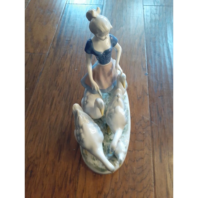 Beige 1950s Gerold Porzellan Bavaria West Germany Girl With Ducks Figurine For Sale - Image 8 of 8