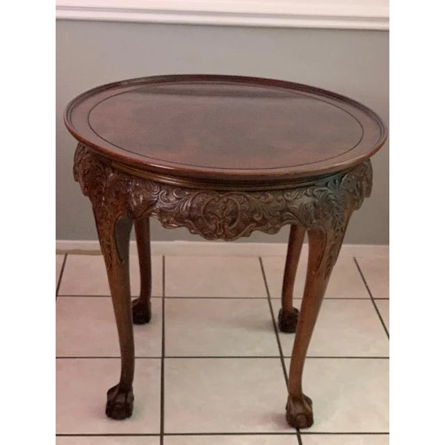 1910s Mahogany Table With Scrolled Apron and Ball and Claw Feet For Sale - Image 11 of 12