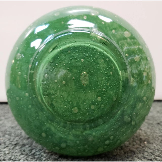 Late 20th Century Mitchell Gaudet Art Glass Double Handled Vase (New Orleans) For Sale In New Orleans - Image 6 of 7