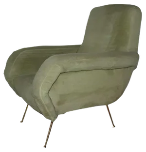 Mid-Century Italian Green Armchair, 1950s
