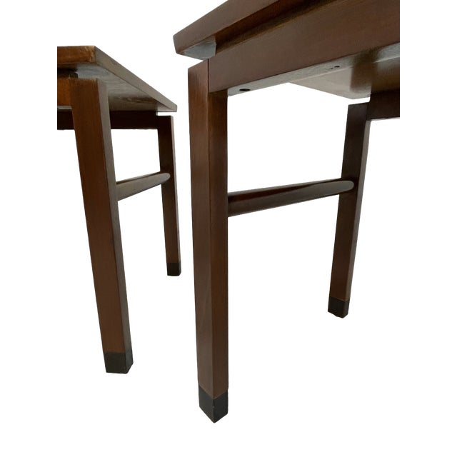 Edward Wormley for Dunbar End Tables Pair, Mahogany, C. 1960s For Sale - Image 10 of 10