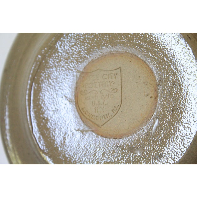 Tan Vintage Maple City Pottery Salt Glaze Taper Candle Holder For Sale - Image 8 of 8