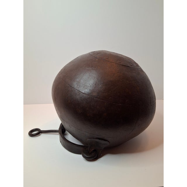 Antique 19th C Hand Forged Wrought Iron Well Bucket Riveted Strap Cauldron For Sale - Image 17 of 17