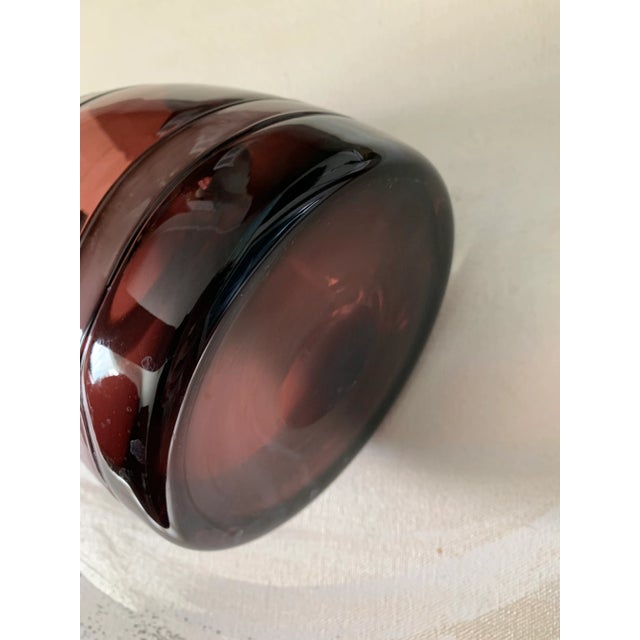 Modern Layered Mouth Blown Amethyst Glass Vase For Sale - Image 4 of 5