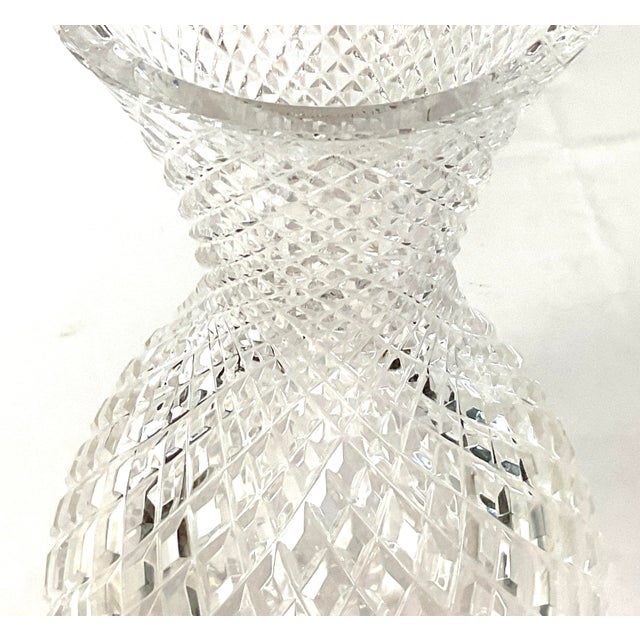 Rogaska-Premier Slovenian-Luxury Handmade Lead Crystal Diamond Point .12 Inch Bouquet Vase For Sale - Image 4 of 11