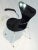 Model 3207 chair with armrests designed by Arne Jacobsen. This version features a matte black shell and glossy black...
