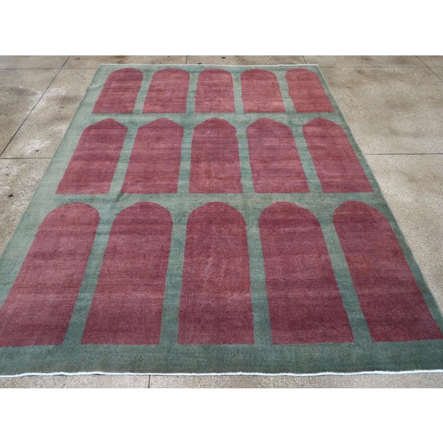 Art Deco Galerie Shabab Collection Mid-20th Century Turkish Art Deco Style Carpet For Sale - Image 3 of 9