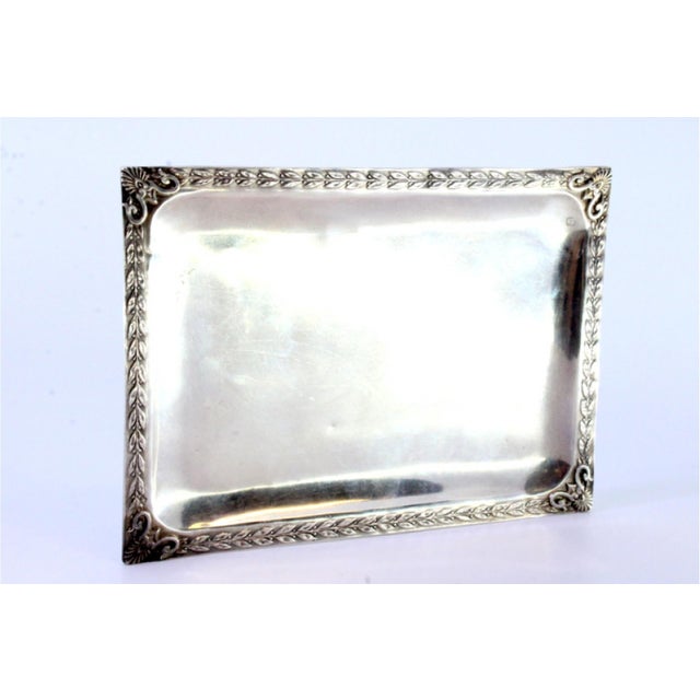 Small Silver Tray with Floral Motifs For Sale - Image 5 of 8