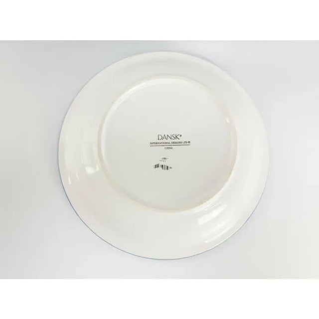 Vintage Dansk Verona Dinner Plates - Green Leaves Blue Flowers 12" Set of (2) For Sale In San Francisco - Image 6 of 7