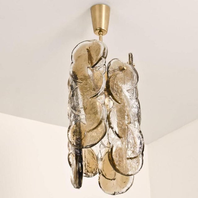 Small Citrus Swirl Smoked Glass Pendant Light by J. T. Kalmar for Kalmar, 1960s For Sale - Image 14 of 15