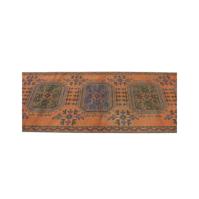 Mid-Century Modern Vintage Turkish Decorative Runner Rug - 2`11" X 10`8" For Sale - Image 3 of 5