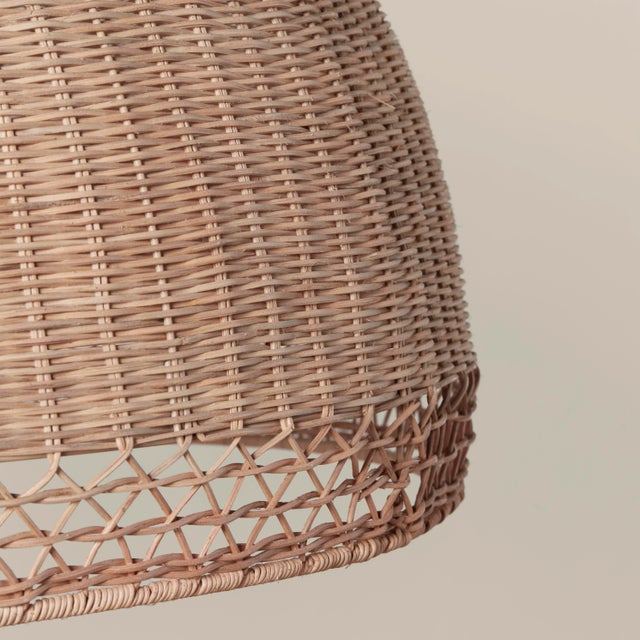 Vintage Inspired Augusta Pendant in Woven Rattan For Sale - Image 4 of 5