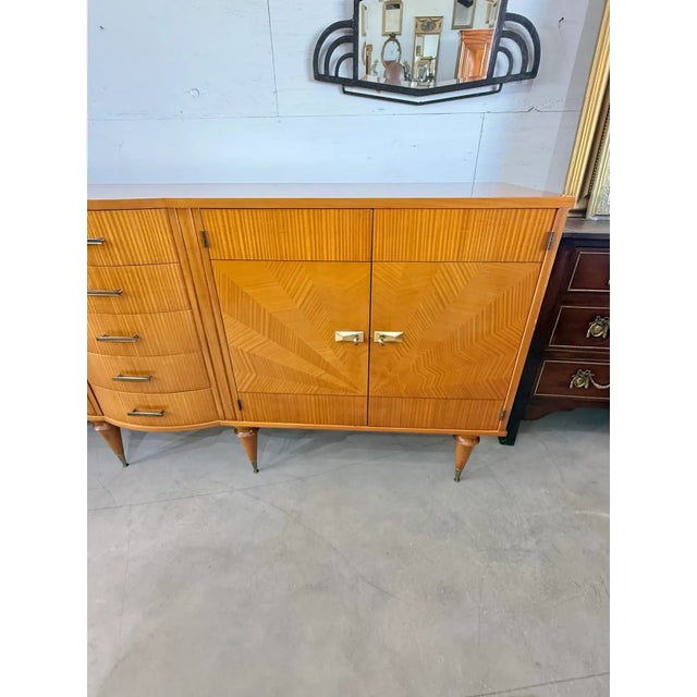 Art Deco 1940s French Art Deco ''Sunburst'' Sideboard or Credenzas For Sale - Image 3 of 12