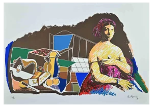 Antonio Fomez, La Fornarina, Original Lithograph, Mid 20th-Century
