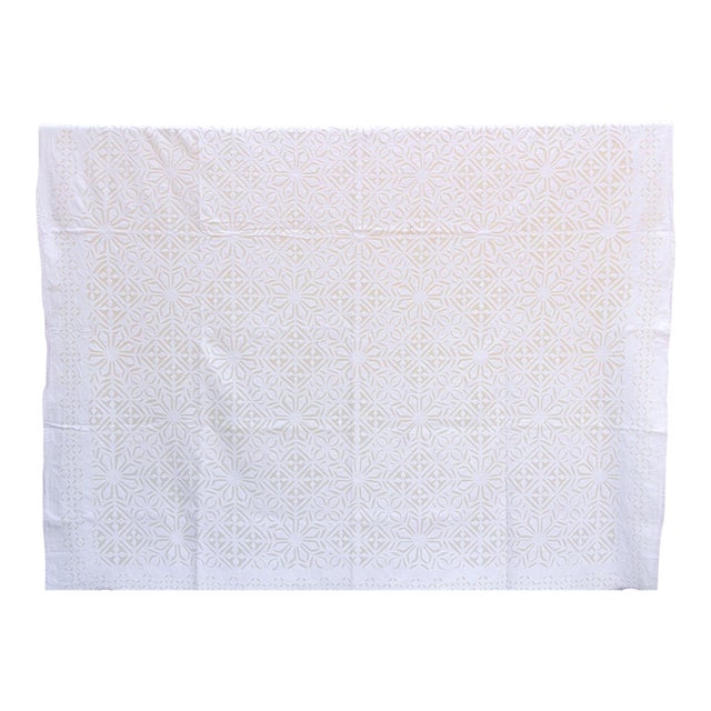 Magnolia Bloom Handmade Cotton Bedspread For Sale