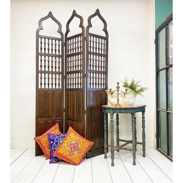 Vintage Moroccan Style Wood Room Divider Chairish
