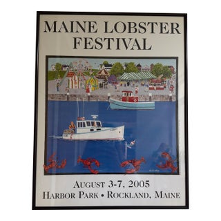 Official 2005 Maine Lobster Festival Framed Poster For Sale
