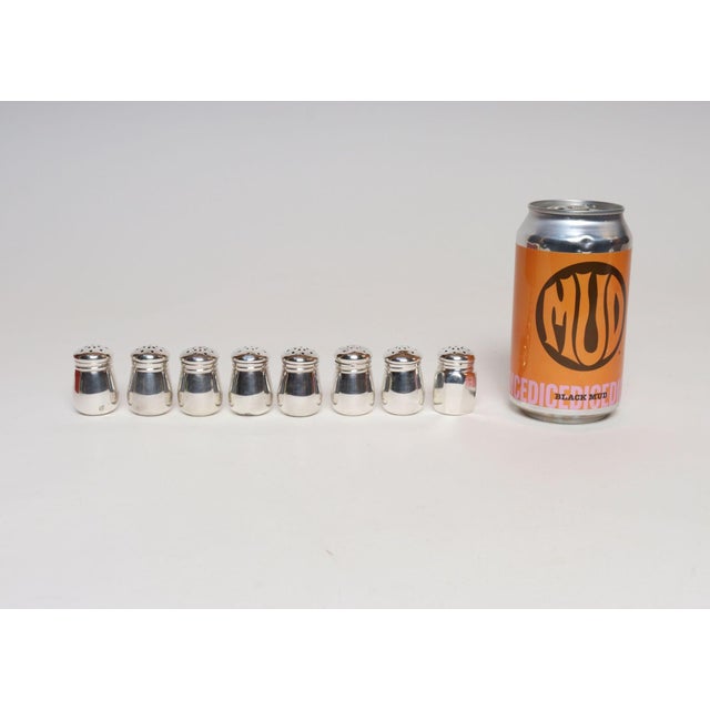 Silver 1930s Art Deco 8 Sterling Silver Salt Shakers by Revere and JWW With Retailer Georg Jensen Box For Sale - Image 8 of 17