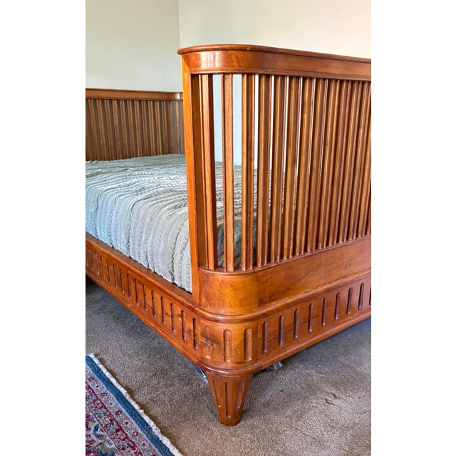 Carved Gustavian Solid Walnut Daybed or Twin Bed For Sale - Image 4 of 6