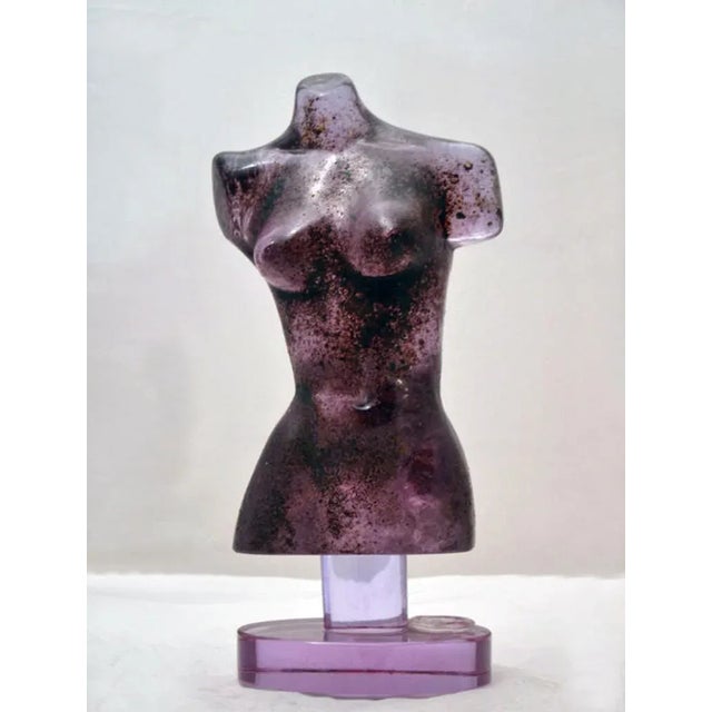Alessandrite Glass Woman Bust Sculpture by Loredano Rosin, 1960s For Sale - Image 4 of 5