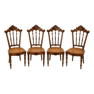 Romantic Chairs in Wood, Set of 4 For Sale