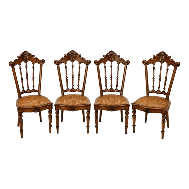 Romantic Chairs in Wood, Set of 4 For Sale