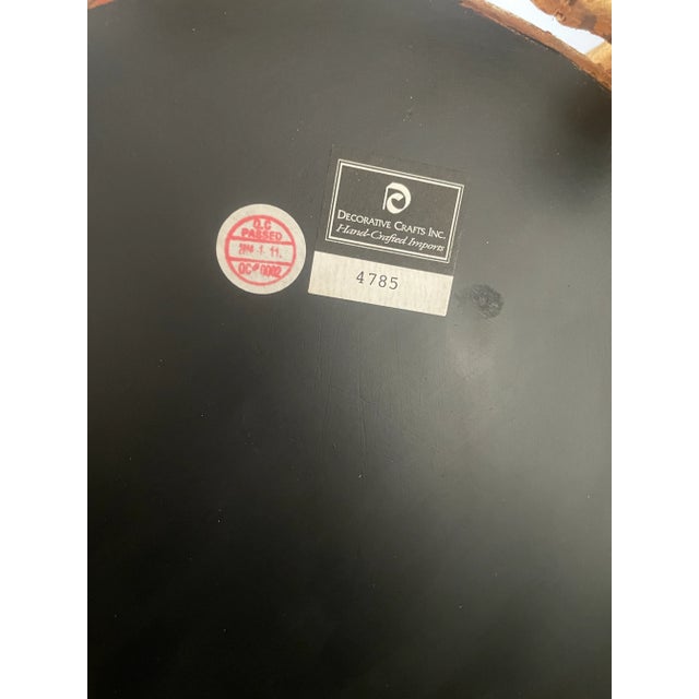 Chinoiserie Green Decorative Bowl and Faux Bamboo Stand For Sale - Image 11 of 12