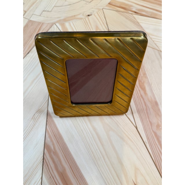 Vintage Italian Brass Picture Frame by Arabesque Gioielli Palermo For Sale In Los Angeles - Image 6 of 8