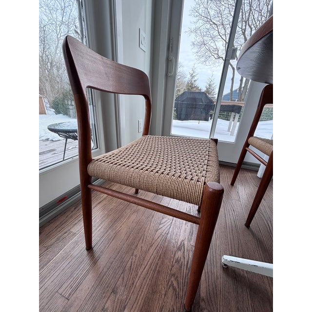 Set of Four Niels Otto Møller Model 75 Dining Chairs in Teak Jl Møllers Møbelfabrik, Denmark, Circa 1960s For Sale - Image 9 of 13