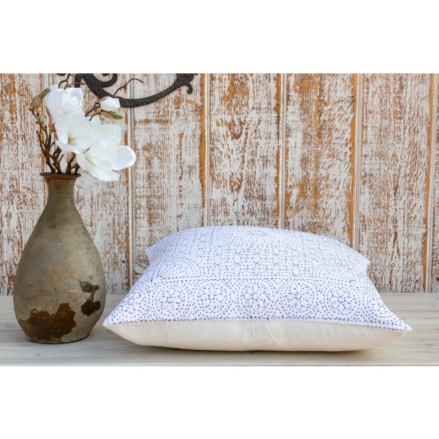 Indigo Filanan Kantha Small Pillow For Sale In Los Angeles - Image 6 of 9