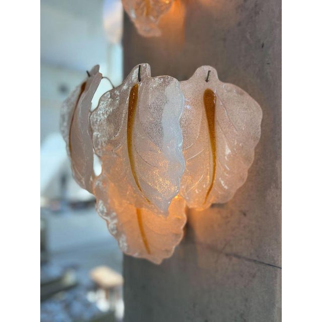 Glass Murano Glass Wall Sconces, 1960s, Set of 2 For Sale - Image 7 of 14