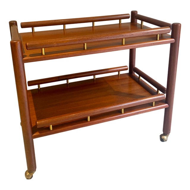 Teak Service Trolley attributed to Ilmari Tapiovaara for La Permanente Mobili Cantù, 1960s For Sale